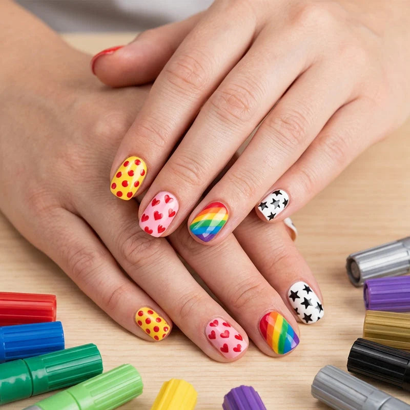 Nail Art Marker Set with Dual Tip