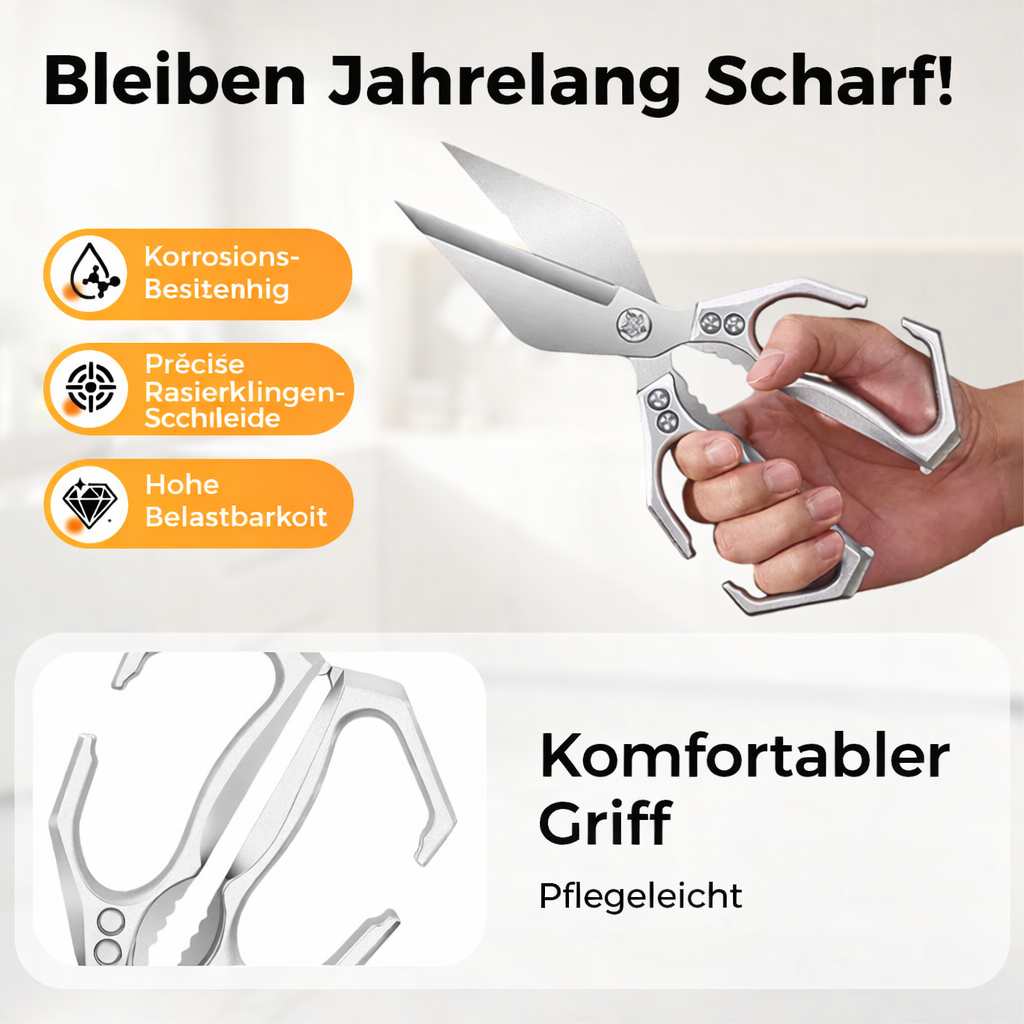 Multi-function Kitchen Scissors made of 3Cr13 Stainless Steel