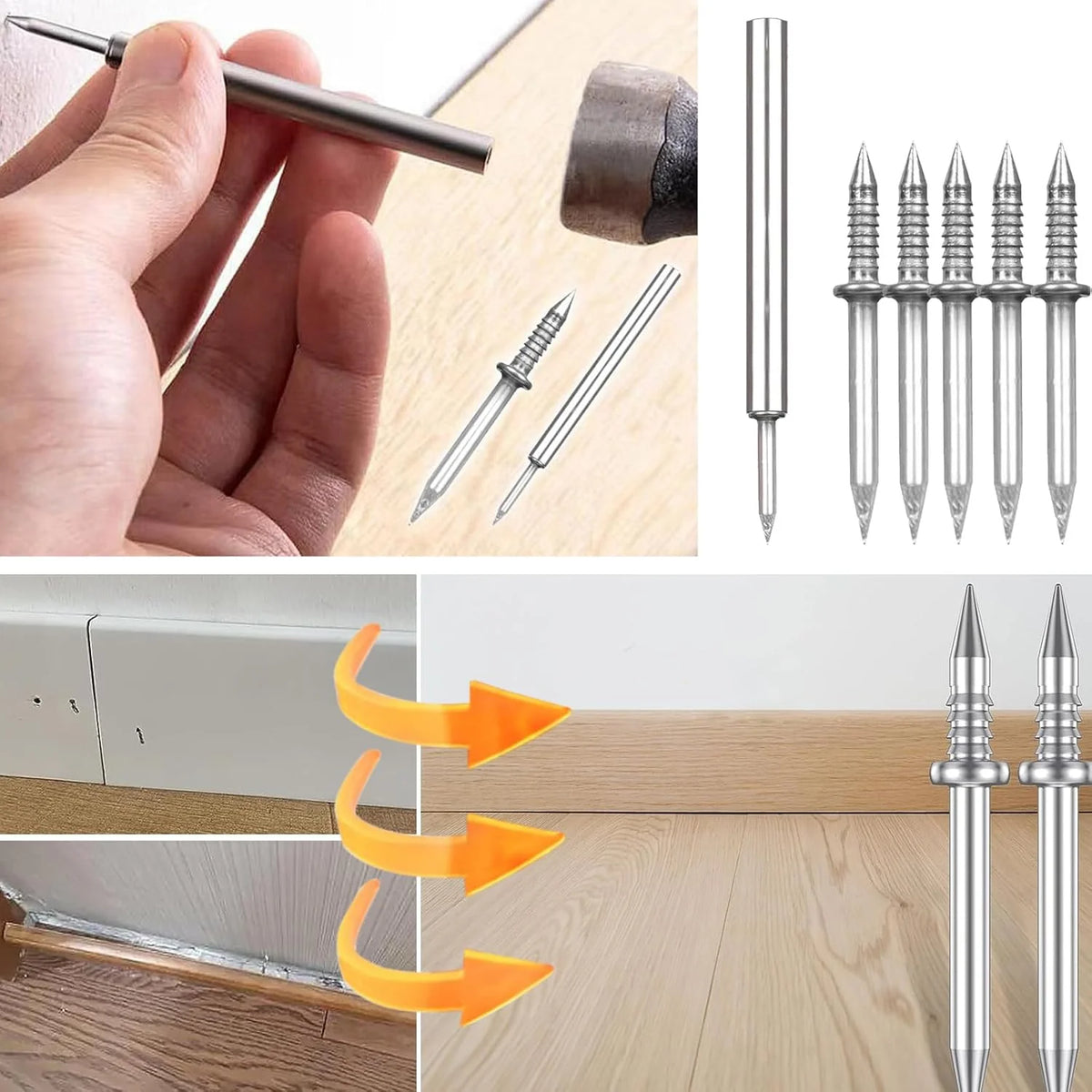 Skirting Board Nail Set – Double Head System 100 Pieces