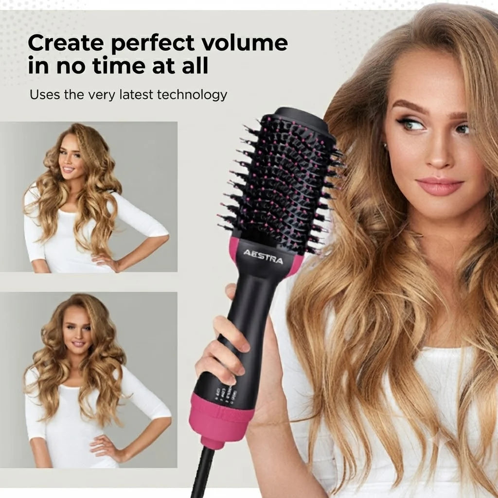 2-in-1 Hair Dryer Brush with Negative Ion Technology