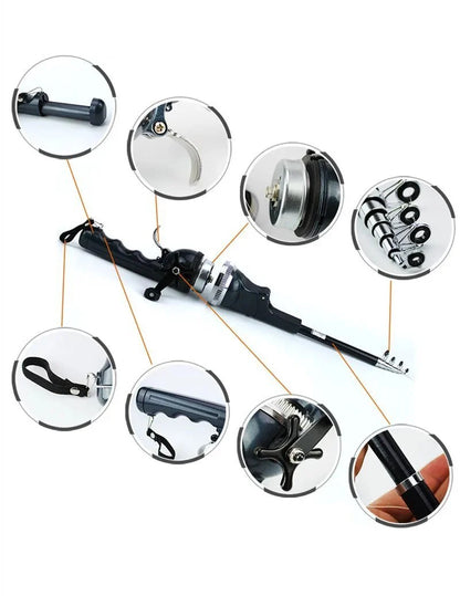 Telescopic Fishing Rod 134 cm with Integrated Reel