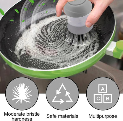 Dish brush with integrated soap dispenser