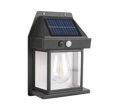 Solar wall light with motion sensor