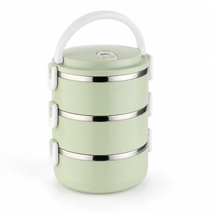 Stainless Steel Interior & Leak-Proof 3-Layer Lunch Box