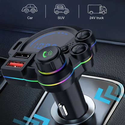 Car FM transmitter with dual USB charging function