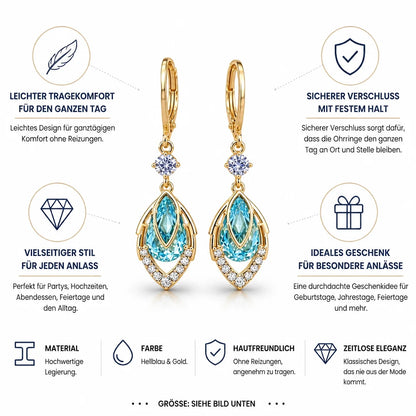 Light Alloy Hoop Earrings (Light Blue & Gold)