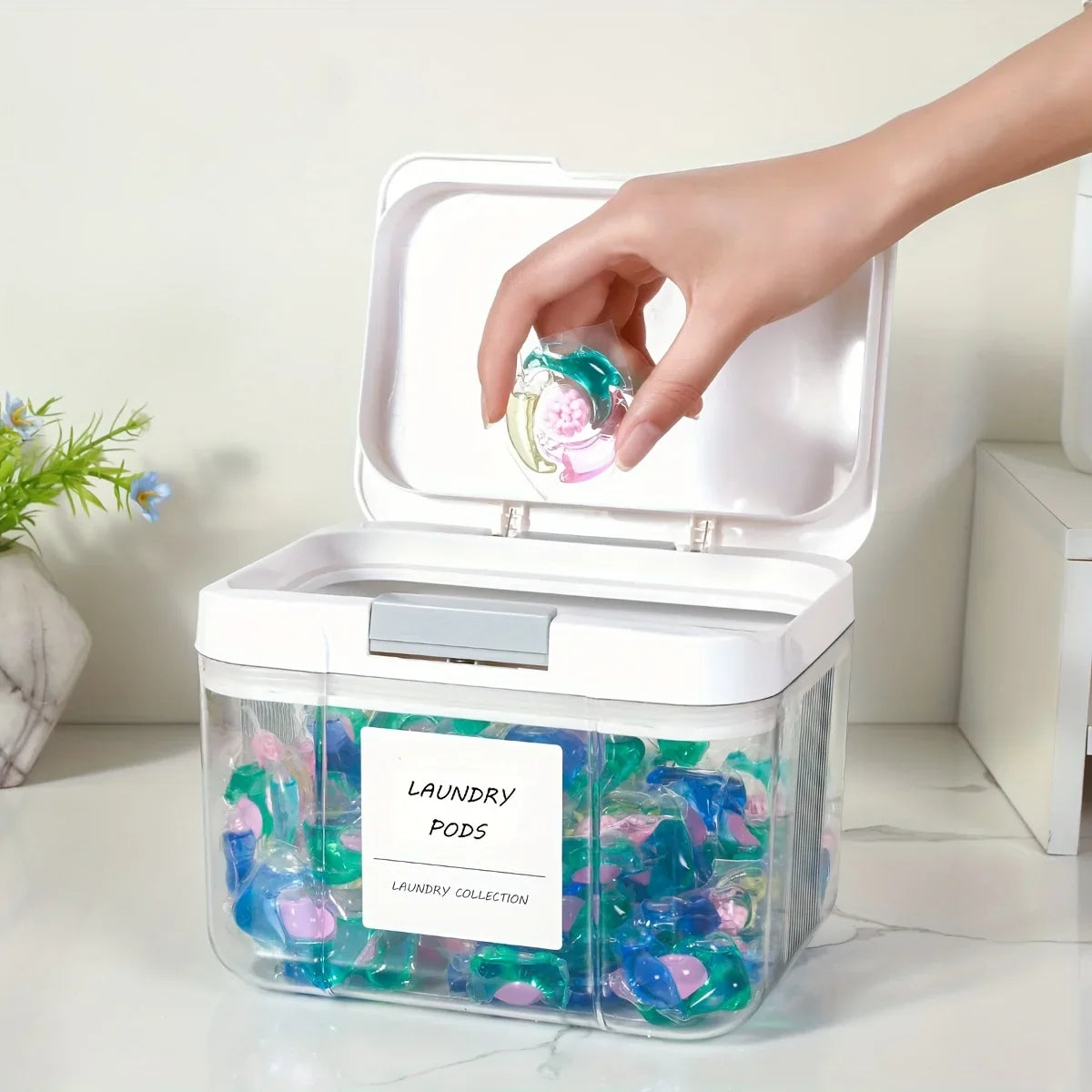 Laundry Detergent Pods Storage Box with Lid