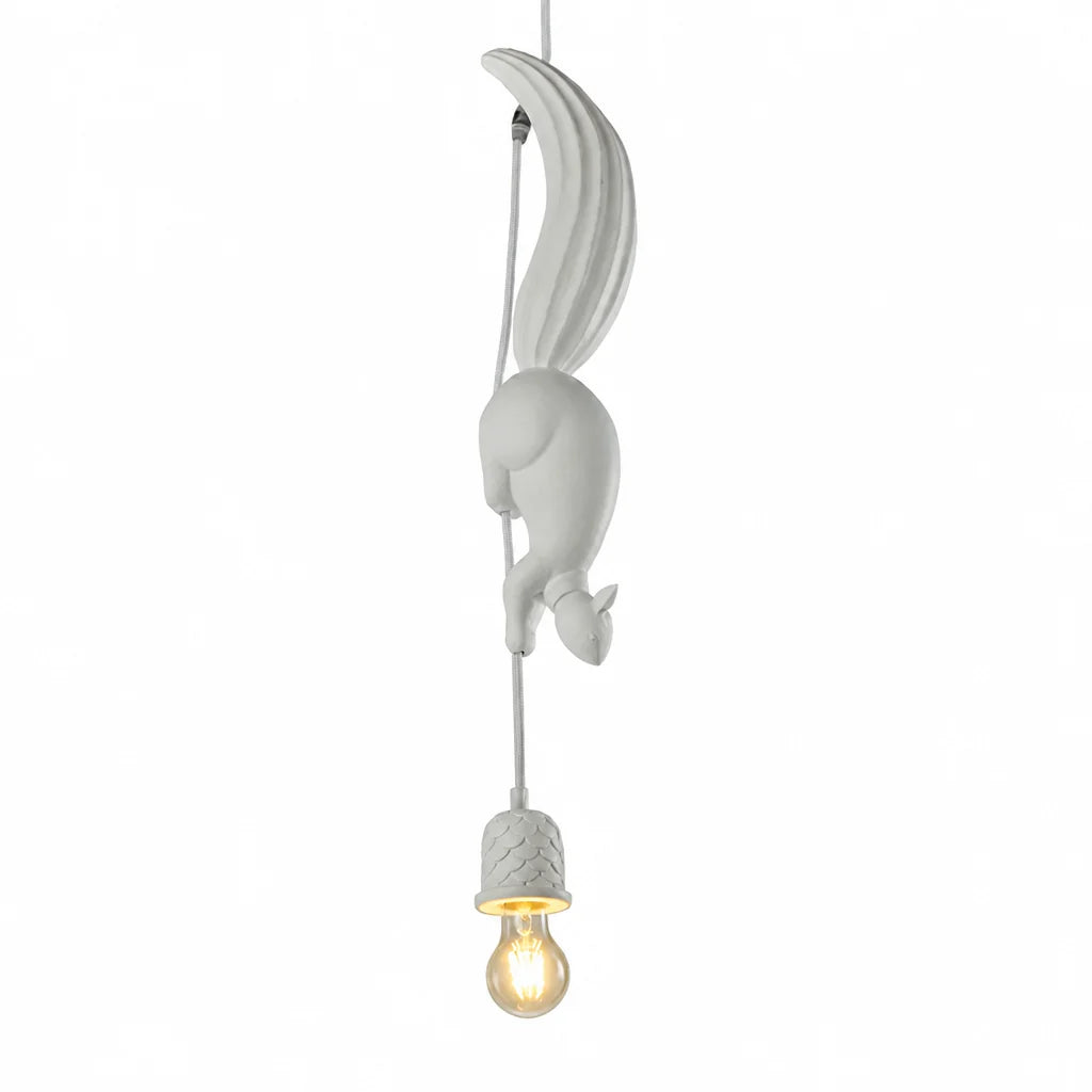 Art Deco Squirrel and Pinecone Pendant Light (114 cm Suspension)