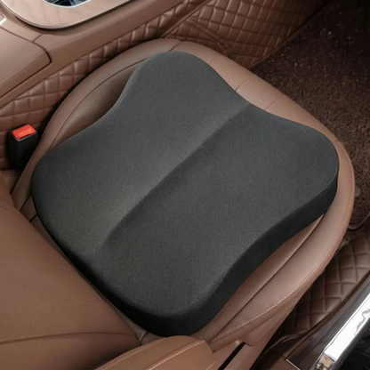 Car seat cushion with wedge shape and memory foam