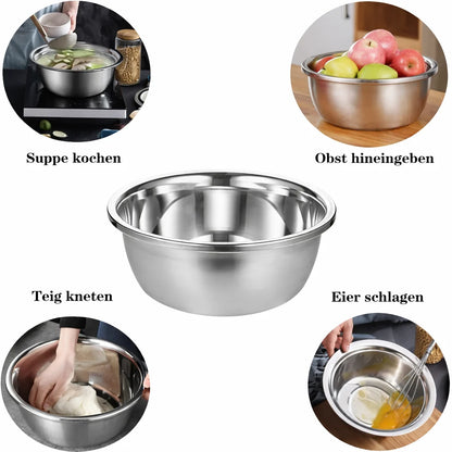3-in-1 Stainless Steel Mixing Bowl Set with Grater and Sieve