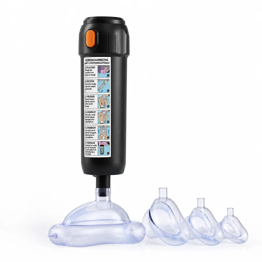 Manual battery-free anti-choking suction device (includes 3 mask sizes)