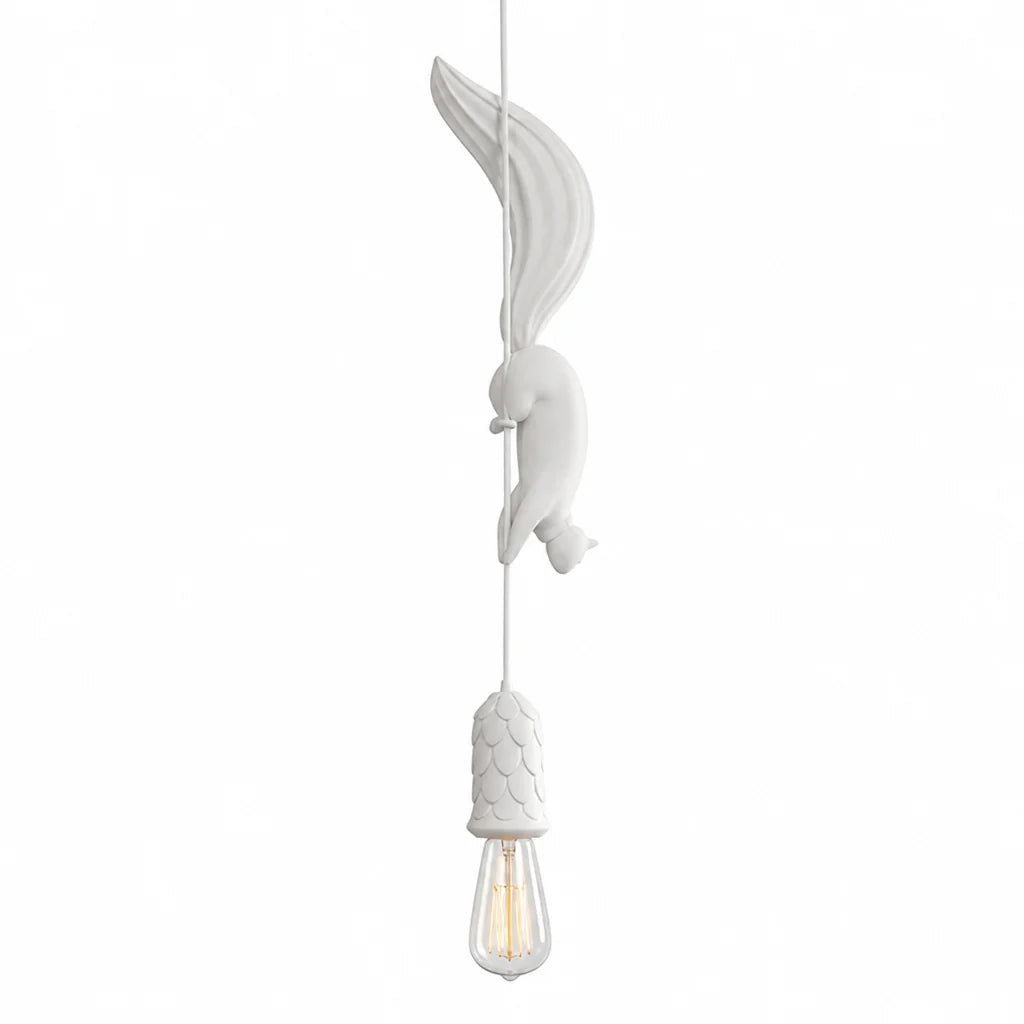 Art Deco Squirrel and Pinecone Pendant Light (114 cm Suspension)