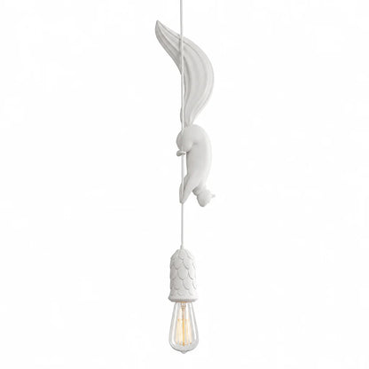 Art Deco Squirrel and Pinecone Pendant Light (114 cm Suspension)