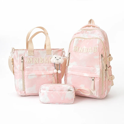 Water-Resistant Padded Strap Travel Backpack Set (3-Piece)