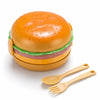 Microwave-safe stacked hamburger lunchbox (with cutlery)
