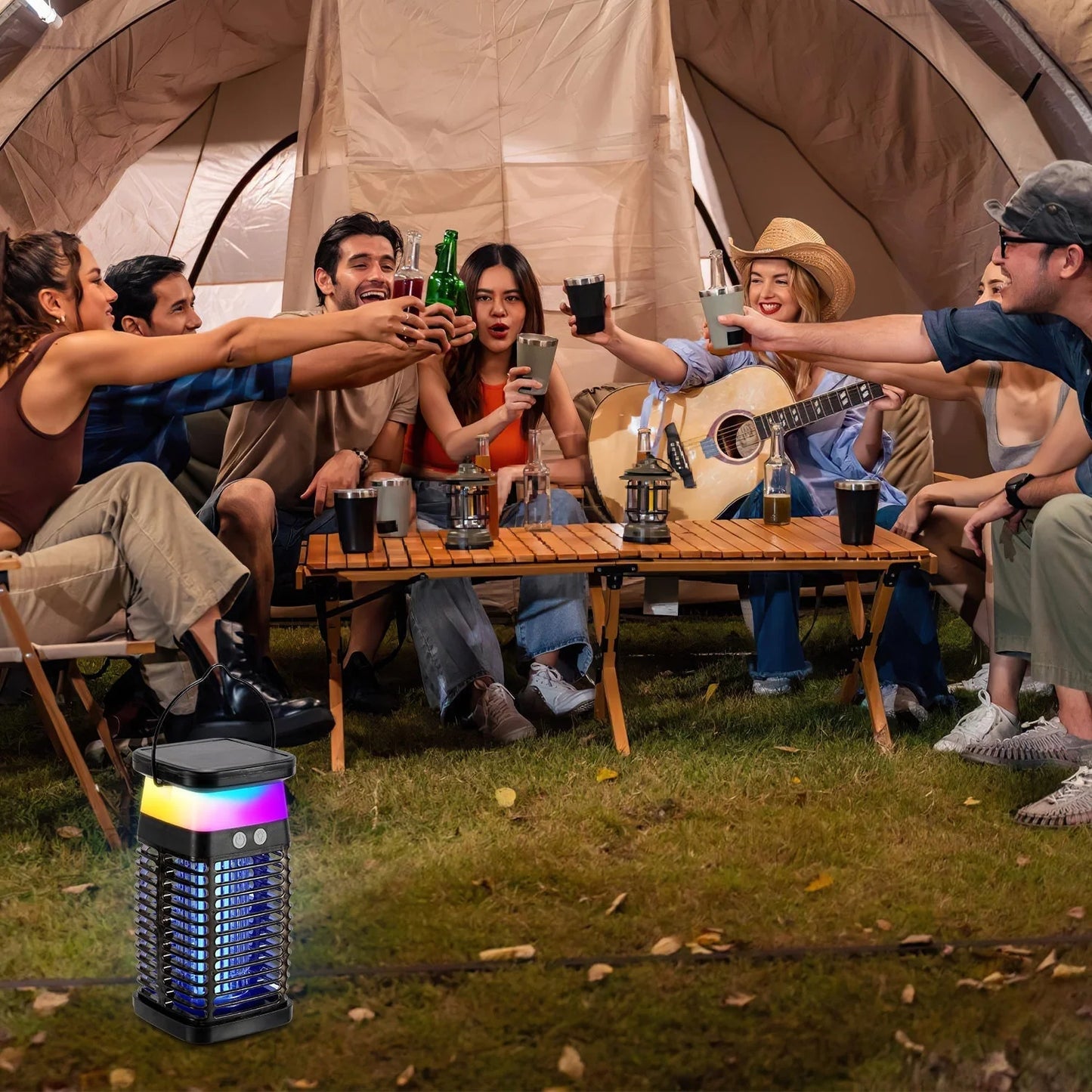 Solar-Powered UV Mosquito Trap with RGB Light
