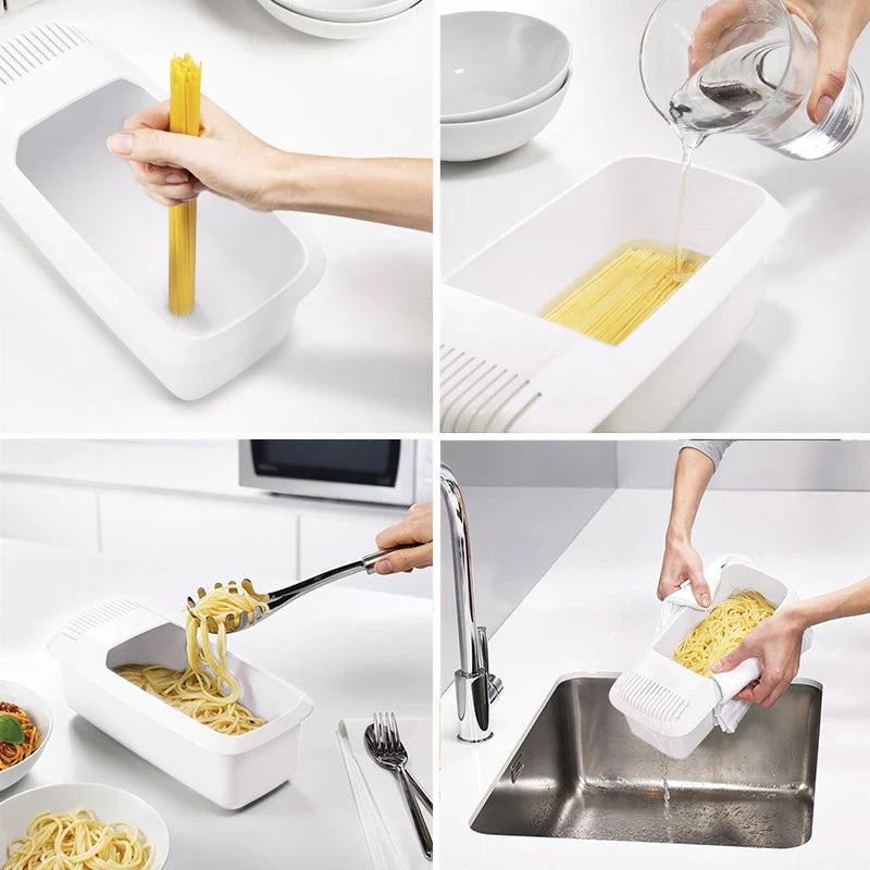 Microwave Pasta Cooker with Integrated Strainer Lid