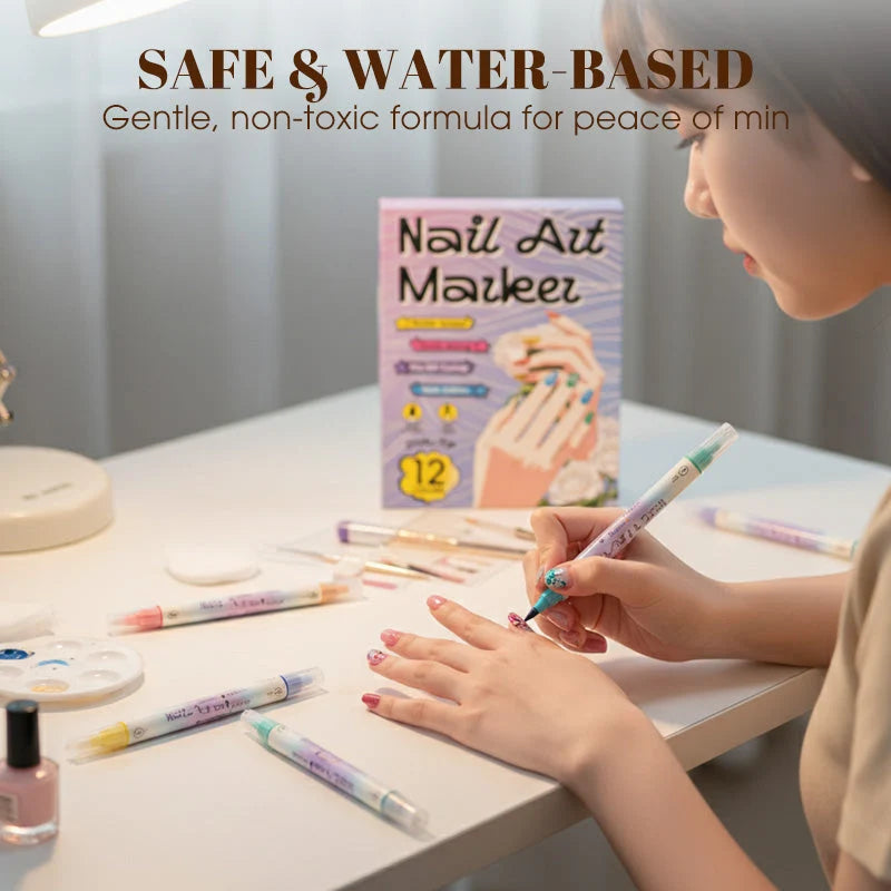 Nail Art Marker Set with Dual Tip