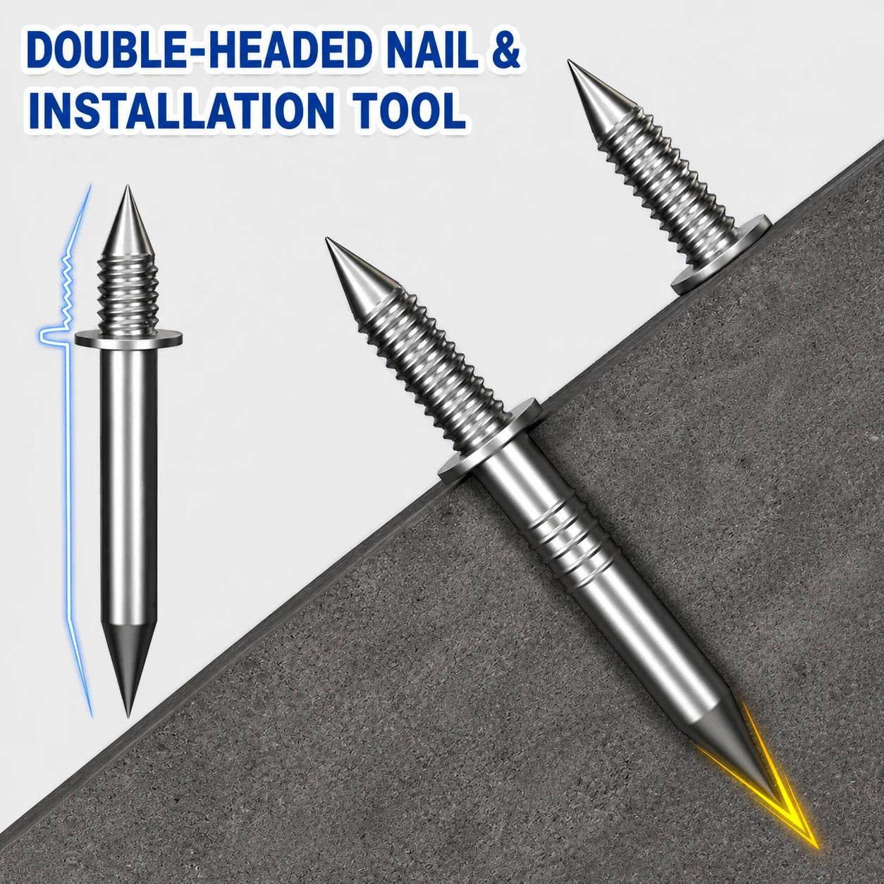 Skirting Board Nail Set – Double Head System 100 Pieces