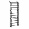 Space-saving, tool-free metal shoe rack for hanging on the door