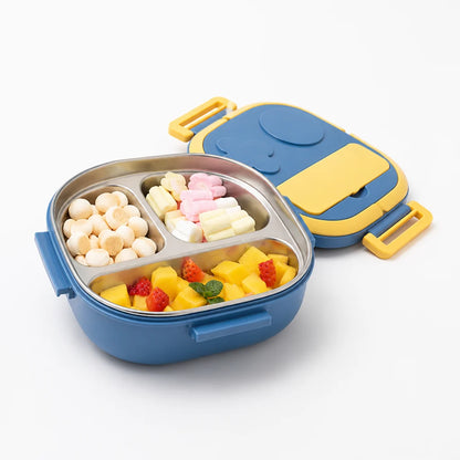 Stainless Steel Bento Box with Compartments (with Cutlery Case)