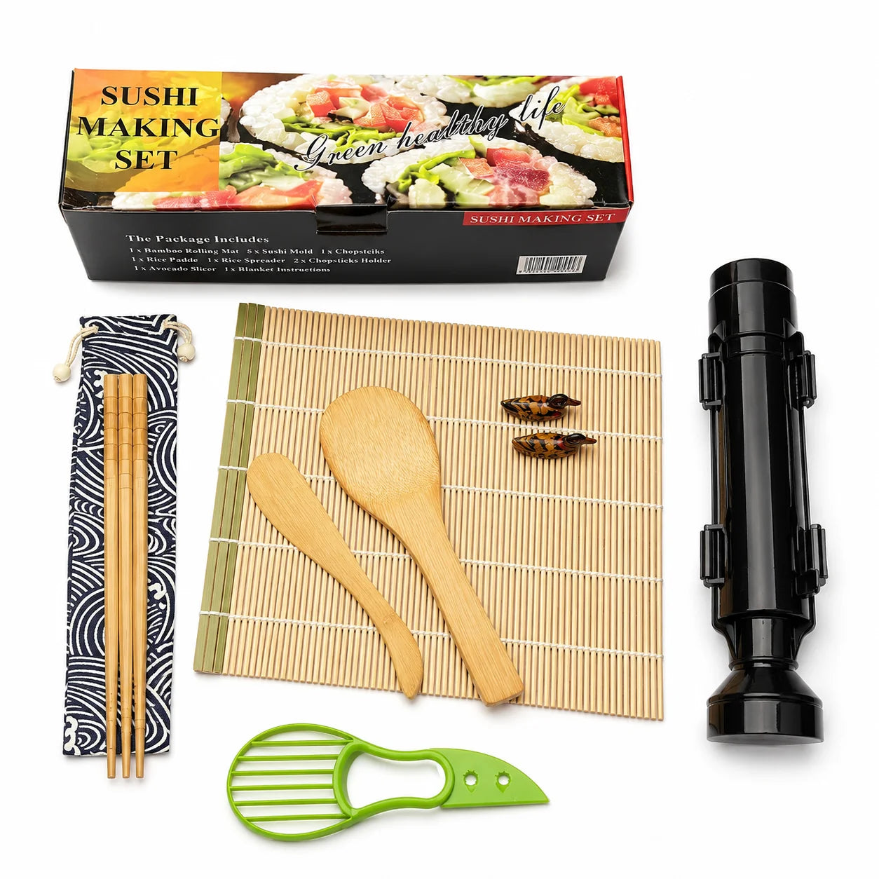 Sushi Bazooka Set with Bamboo Rolling Mat