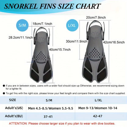 Adjustable Snorkel Fins Short – Open Heel