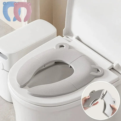 Foldable Children's Toilet Seat Cover with Cartoon Design