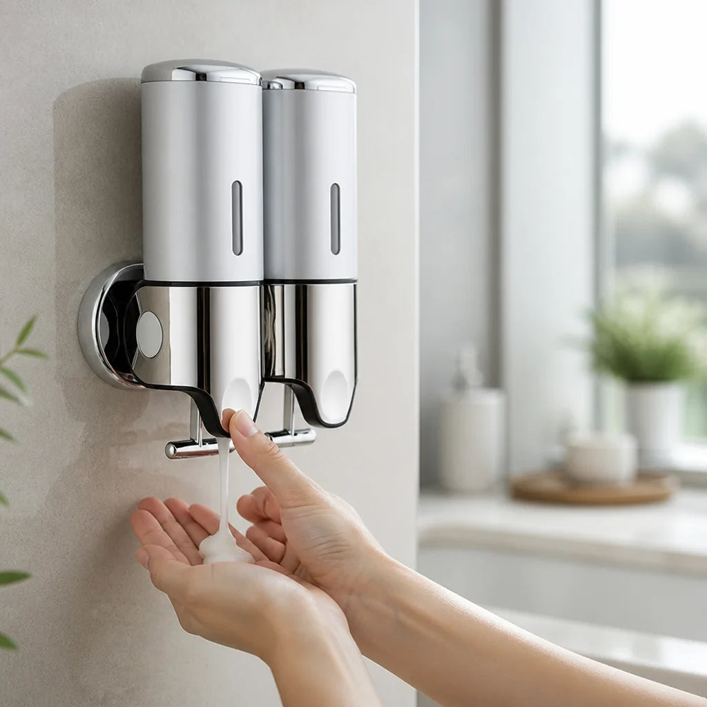 Space-saving stainless steel wall-mounted soap dispenser (500ml)