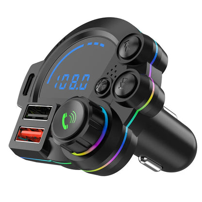 Car FM transmitter with dual USB charging function