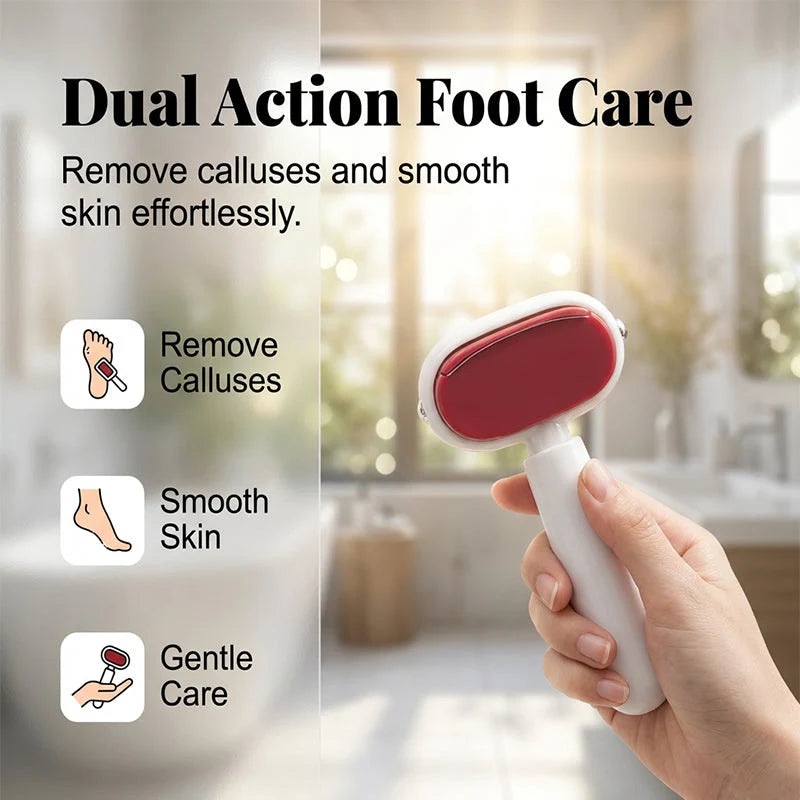 Double-sided foot scraper against calluses