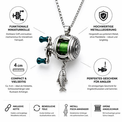 Polished Metal Functional Coil Pendant Necklace
