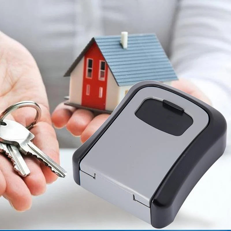 Wall-mounted key box with combination lock