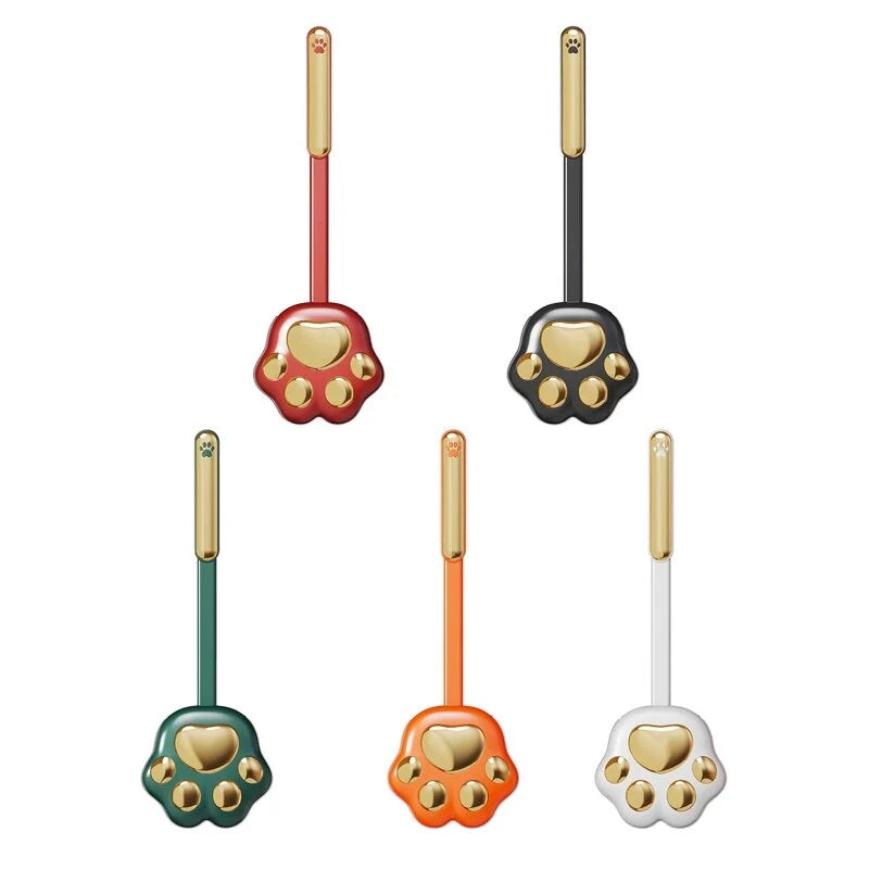 Toilet Brush with Paw Print & Silicone Bristles