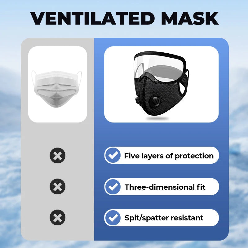 2-in-1 Motorcycle Mask with Anti-UV Glasses
