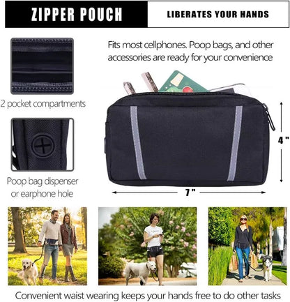 FlowLeash Dog Leash with Shock Absorber & Hip Belt
