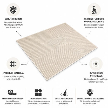 Non-slip modern floor mat for desk & chair