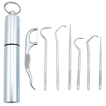 7-piece stainless steel toothpick set