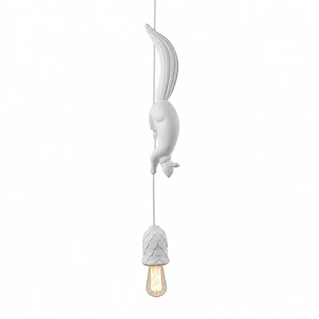 Art Deco Squirrel and Pinecone Pendant Light (114 cm Suspension)