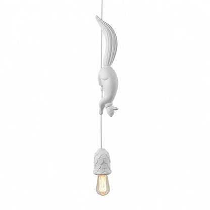 Art Deco Squirrel and Pinecone Pendant Light (114 cm Suspension)