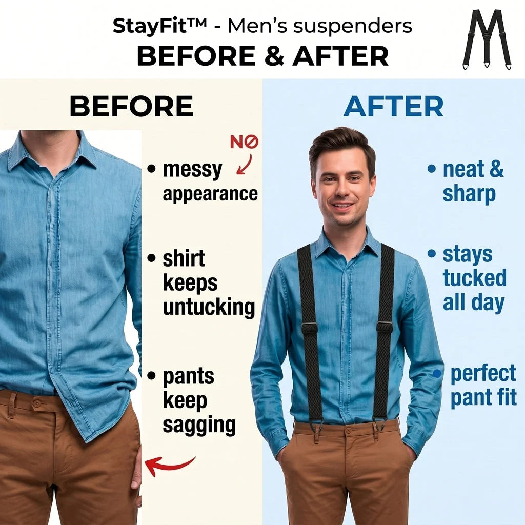 StayFit™ Men's Suspenders with X-Back Design