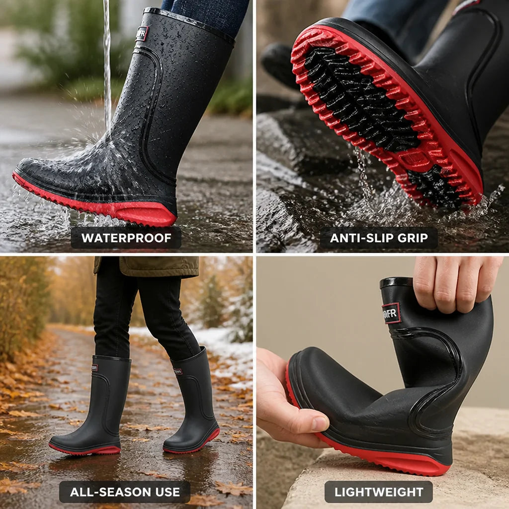 Waterproof and Non-Slip High-Top Rain Boots