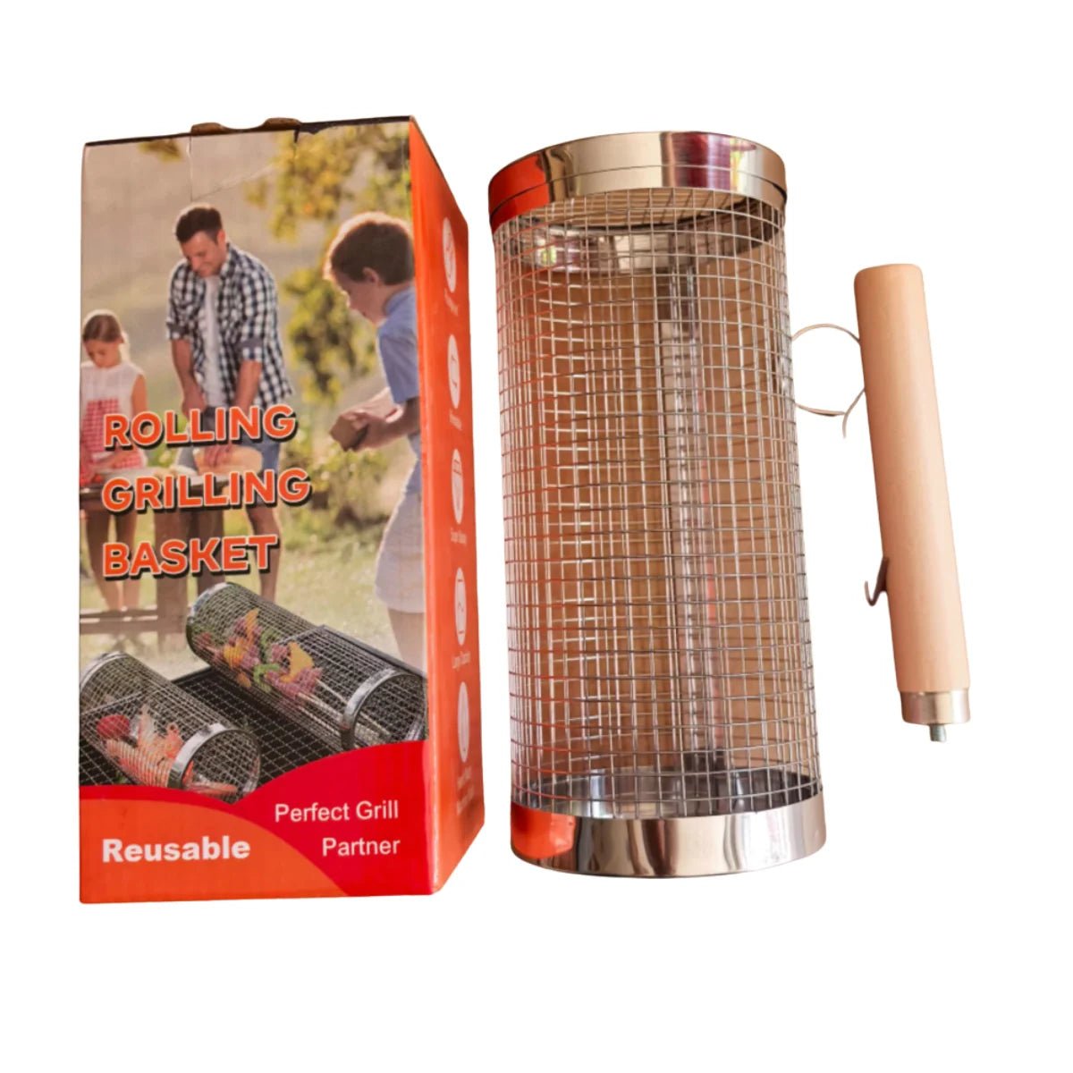 GrillEase™ Rolling Basket — Master the Grill and Enjoy Juicy, Perfectly Cooked Delicacies with Every Turn!