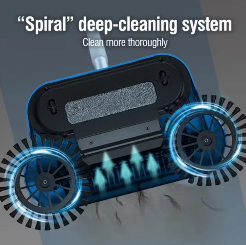 Sweeper with 360° Rotating Brushes and Adjustable Handle