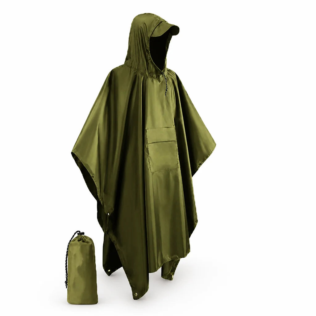 3-in-1 Waterproof Ripstop Rain Poncho