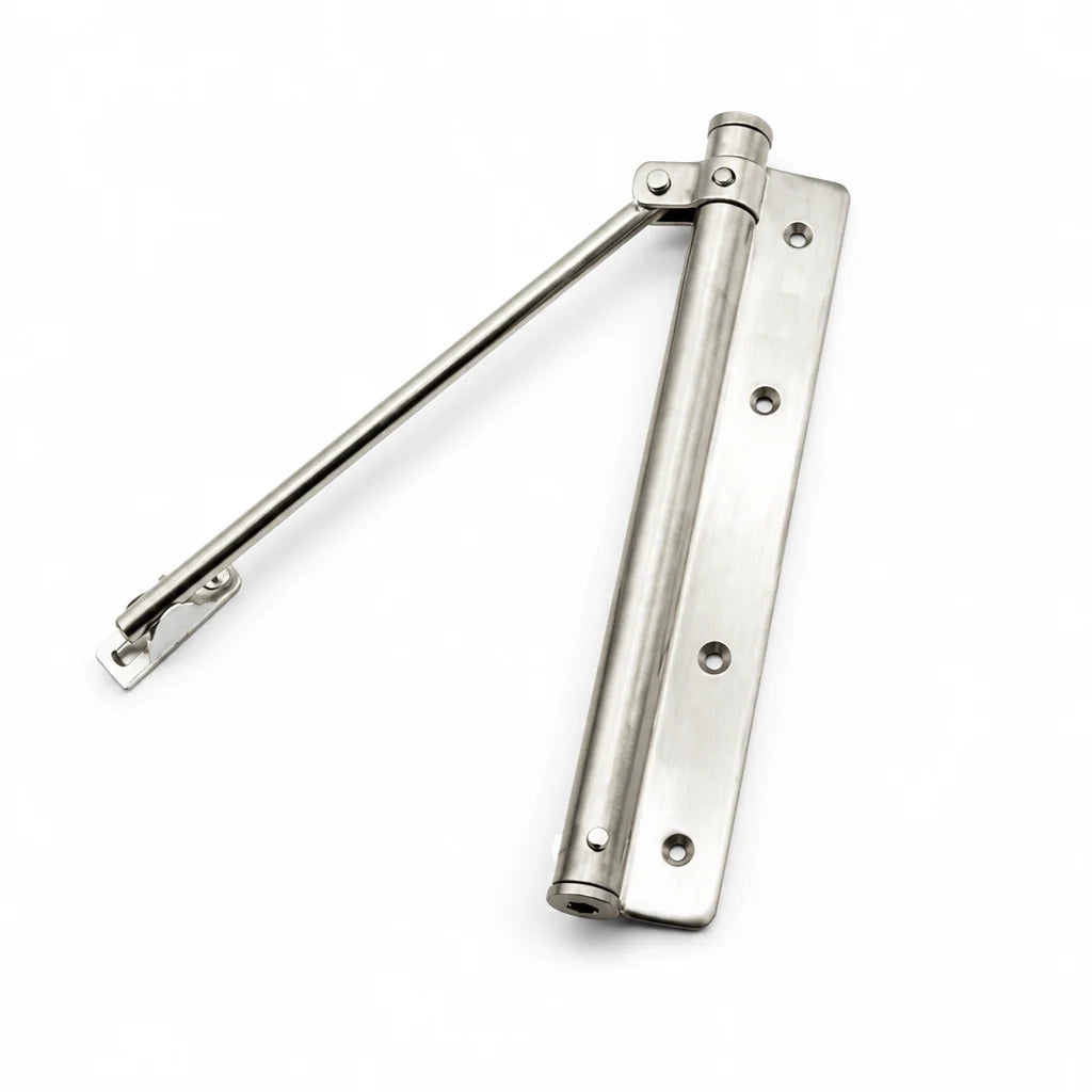 Quiet stainless steel door damper with soft-close function