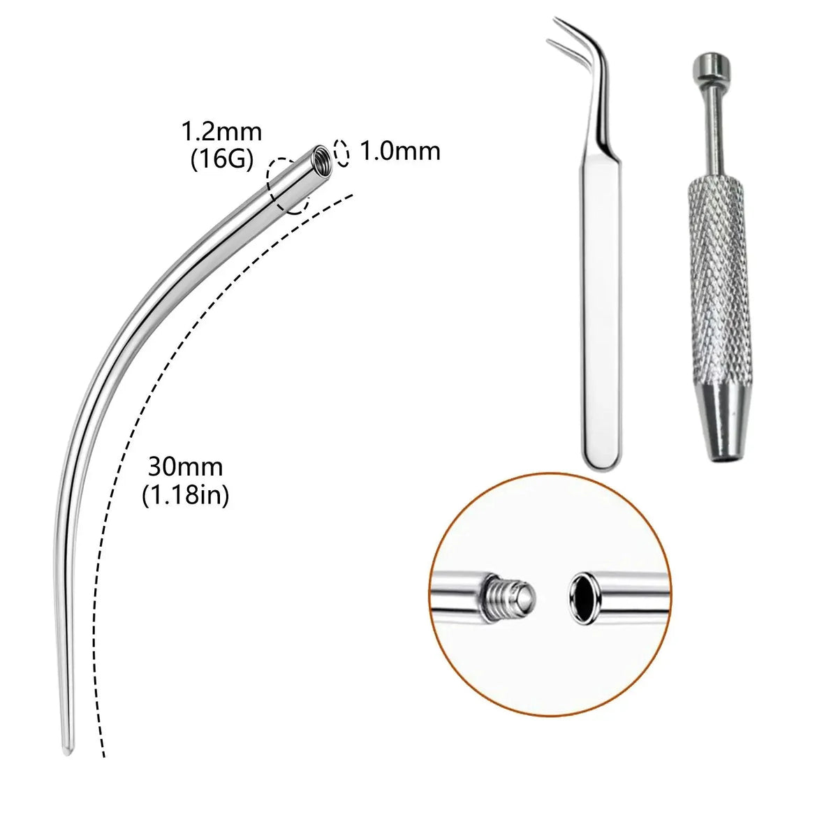 Horseshoe Nose Ring with Internal Thread