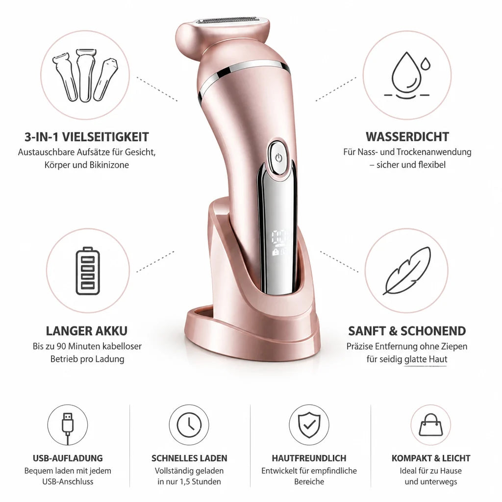 Waterproof Wireless 3-in-1 Electric Shaver