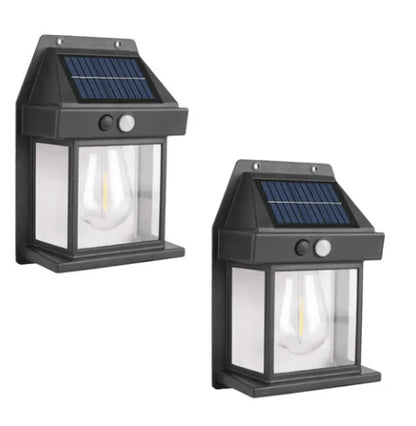 Solar wall light with motion sensor