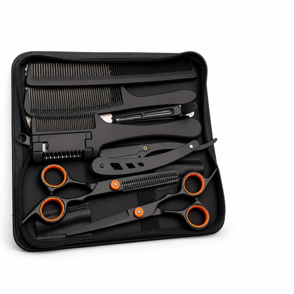 Stainless Steel Thinning and Cutting Scissors Set (with Comb & Case)
